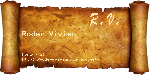Roder Vivien névjegykártya